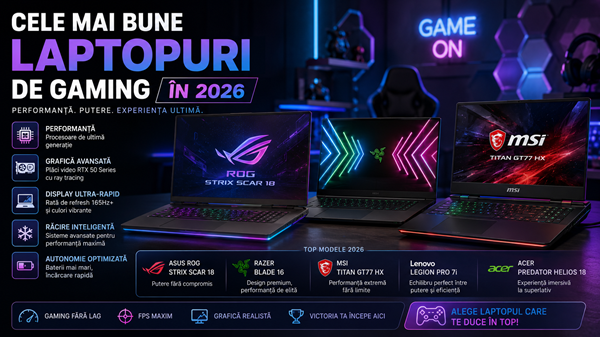 Cele mai bune laptopuri de gaming în 2026